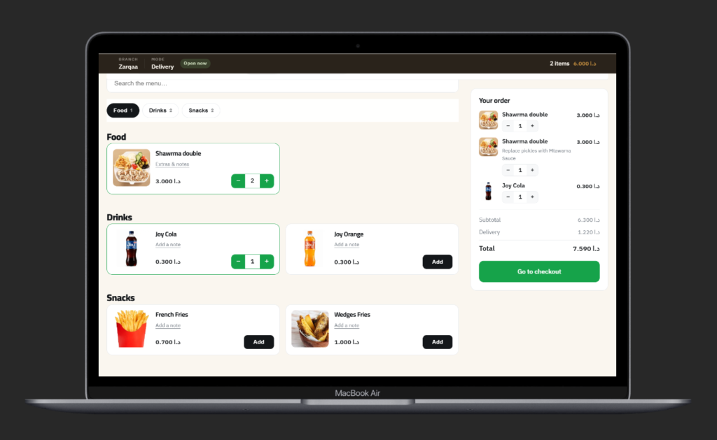 Restaurant Ordering System
